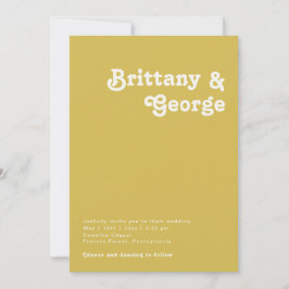 レトロビーチ |すべての金ゴールドを1つの結婚式招待状 招待状