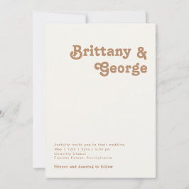 レトロビーチ |アイボリーすべて結婚の 招待状