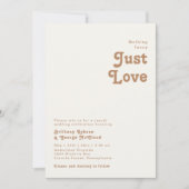 レトロビーチ |アイボリーなしファンシー結婚の 招待状 (正面)