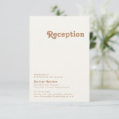 レトロビーチ |アイボリーウェディングレセプションカード エンクロージャーカード (スタンド正面)