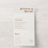 レトロビーチ |アイボリーシールと送信 オールインワン招待状 (内側)