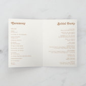 レトロビーチ |アイボリー折り曲げ結婚式 プログラム (内部)