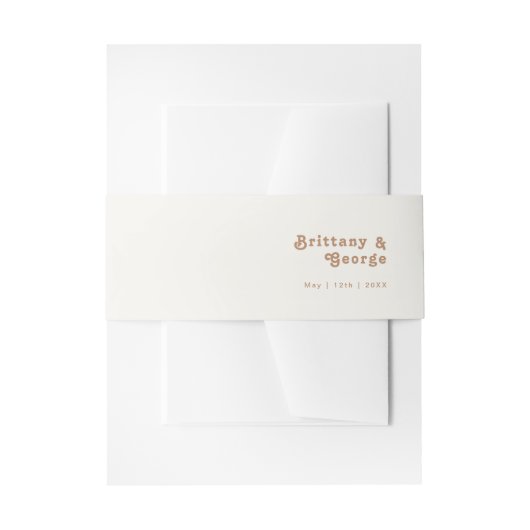 レトロビーチ |アイボリー招待状用帯 招待状ベリーバンド (正面例)