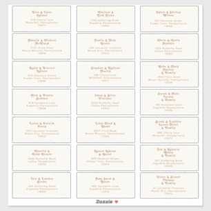 レトロビーチ アイボリー結婚のゲストアドレスステッカー シール