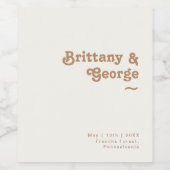 レトロビーチ |アイボリー結婚のワインラベル ワインラベル (シングルラベル)