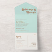 レトロビーチ |アクアシールと送信 オールインワン招待状 (内側)