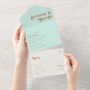 レトロビーチ アクアシールと送信 オールインワン招待状