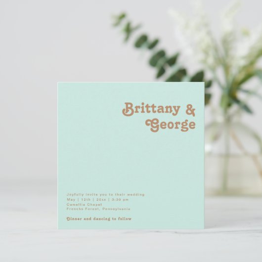 レトロビーチ |アクアスクエア結婚式招待状 招待状 (スタンド正面)