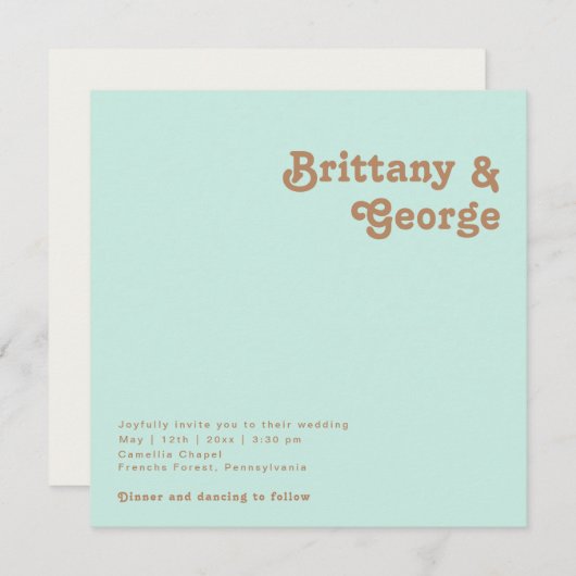 レトロビーチ | アクアスクエア ウェディング招待状 招待状 (正面/裏面)