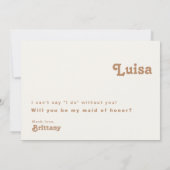 レトロビーチ |アクアメイド・オブ・オーナー（花嫁付き添い人）提案カード 招待状 (裏面)