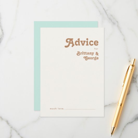 レトロビーチ |アクア結婚のアドバイスカード アドバイスカード (正面/裏面インサイチュ)