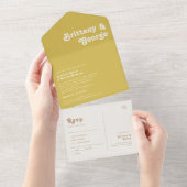 レトロビーチ | ゴールドシールとオールインワン招待状 オールインワン招待状 (貼ってはがせる)