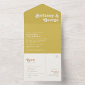 レトロビーチ | ゴールドシールとオールインワン招待状 オールインワン招待状 (内側)