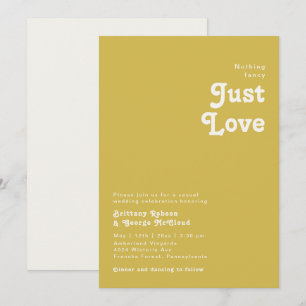 レトロビーチ   ゴールド ノー・ファンシー ウェディング 招待状