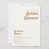 レトロビーチ |ブライダルシャワーアイボリーへの招待 招待状 (正面)