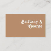 レトロビーチ |ブラウン結婚フラット座席表 プレイスカード (裏面)