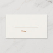 レトロビーチ |ブラウン結婚フラット座席表 プレイスカード (正面)