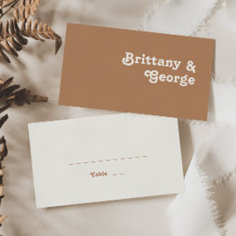 レトロビーチ |ブラウン結婚フラット座席表 プレイスカード