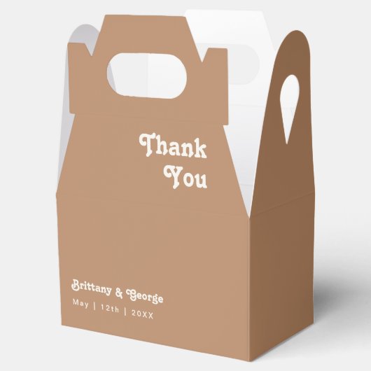 レトロビーチ |ブラウン結婚式の引き出物ボックス フェイバーボックス (オープン)