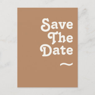 レトロビーチ   ブラウン Save The Date ポストカード