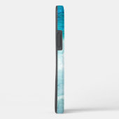 レトロビーチ – 沿岸ティール(緑がかった色)ブルー海水色 Case-Mate iPhoneケース (裏面 / 右)