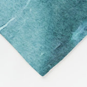 レトロビーチ – 沿岸海ティール(緑がかった色)ブルーウォーター色 フリースブランケット (角)