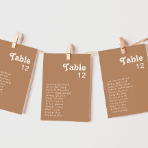 レトロビーチ |茶色のテーブル番号グラフ