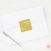 レトロビーチ |金ゴールドありがとう結婚式の引き出物 スクエアシール (封筒)