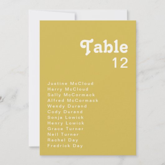 レトロビーチ |金ゴールドテーブル番号グラフ (正面)