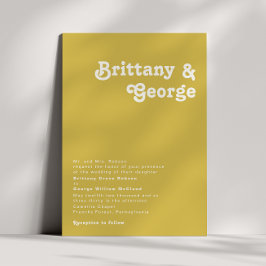 レトロビーチ |金ゴールド伝統的結婚s 招待状