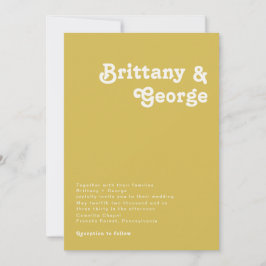 レトロビーチ |金ゴールド結婚式招待状 招待状