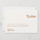 レトロビーチ | Aqua Bridesmaid Proposal Card 招待状 (裏面)