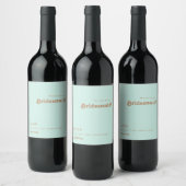 レトロビーチ | Aqua Bridesmaid Proposal Wine Label ワインラベル (ボトル)