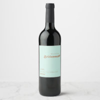 レトロビーチ | Aqua Bridesmaid Proposal Wine Label