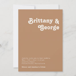 レトロビーチ | Brown All In One結婚式招待状 招待状