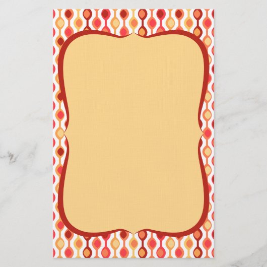 レトロビードパターンイエローオレンジ 便箋 (正面)