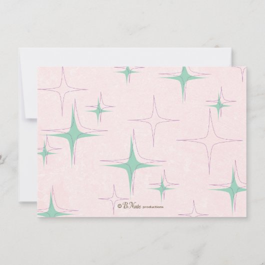 レトロビーハイブヘアービッグヘアブライダルシャワー-smlr 招待状 (裏面)