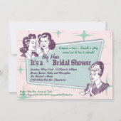 レトロビーハイブヘアービッグヘアブライダルシャワー-smlr 招待状 (正面)