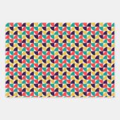 レトロビーブスモダンミッドセンチュリーカラフルミックスラップ ラッピングペーパーシート (正面3)