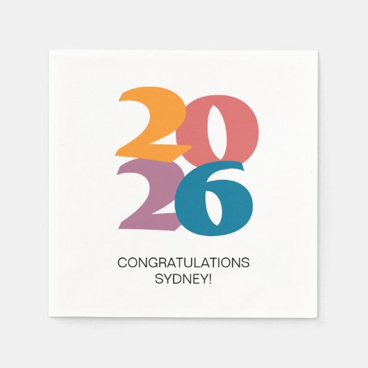 レトロビーブス卒業お祝いパーティー スタンダードカクテルナプキン (正面)