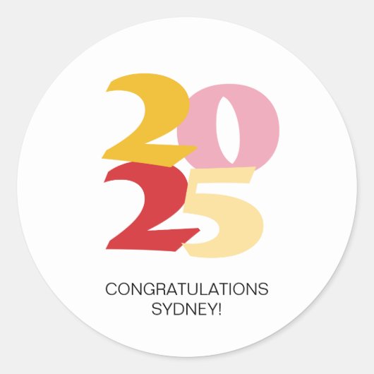 レトロビーブス卒業お祝いパーティー ラウンドシール (正面)