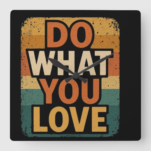 レトロビーブズ – 愛することをする スクエア壁時計 (正面)