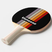 レトロビーブ ラインボ 雨傘ストライプ 名前付き 卓球ラケット (正面アングル)