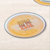 レトロビールテイスティングパーティー ラウンドペーパーコースター (アングル)