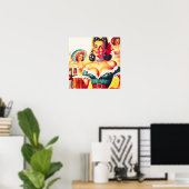 レトロビールピンアップガール ポスター (ホームオフィス)