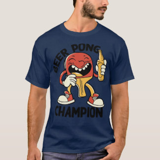レトロビールポンチャンピオンヴィンテージ卓球ラケット Tシャツ