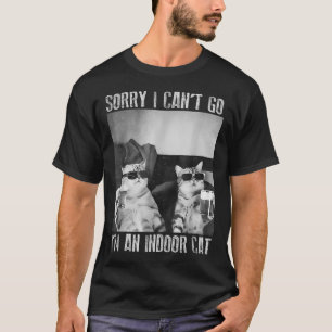 レトロビール おかしいインドアキャットミーム ごめん行けないよ Tシャツ
