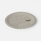 レトロビー及びハニカムグリッドパターン ペーパープレート (アングル)