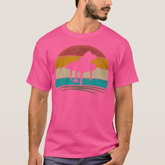 レトロピアノTシャツ キーボード奏者 ピアノ教師 P Tシャツ (正面)