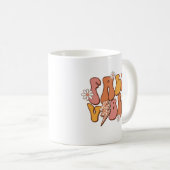 レトロピインスパイアンクとオレンジ秋ビベス文字 コーヒーマグカップ (正面右)